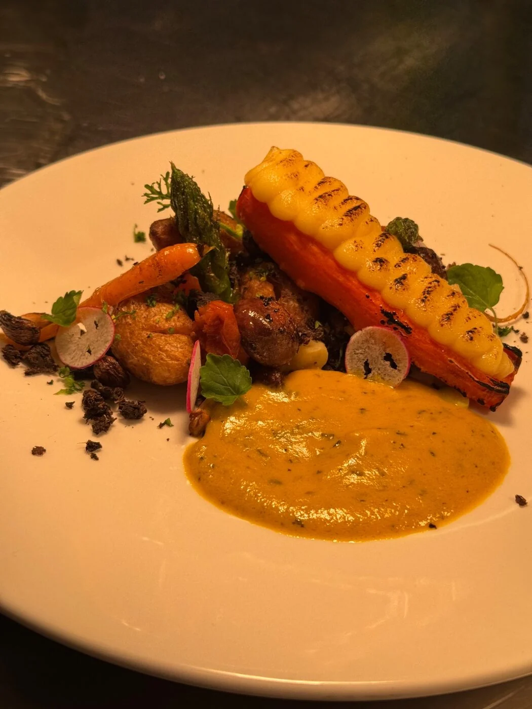 A composed plate from a Finnish seasonal kitchen